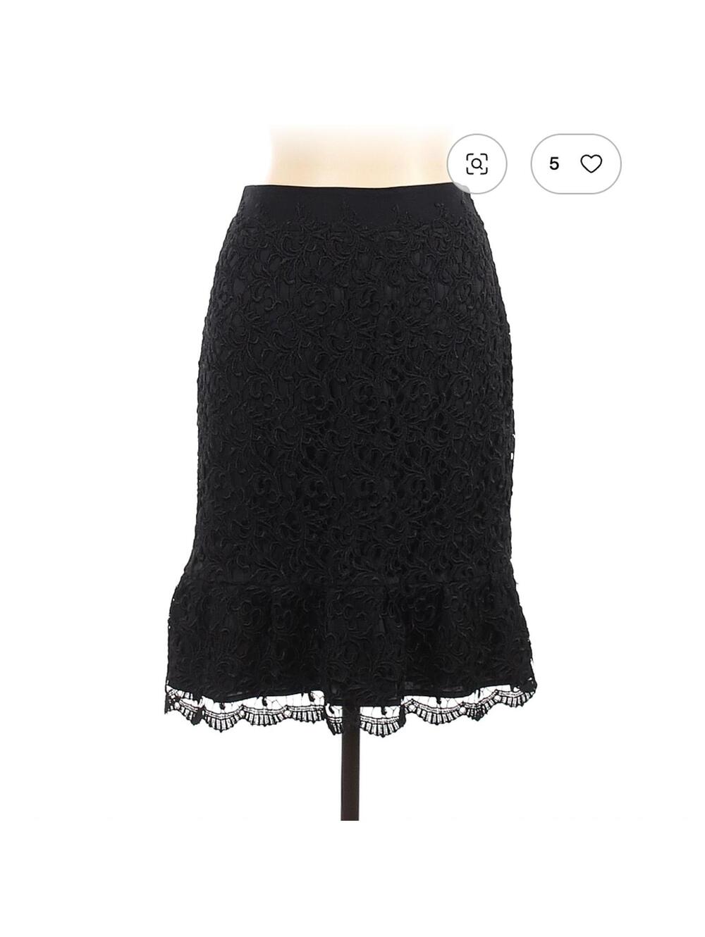 White House Black Market Size 10 Black Casual Skirt